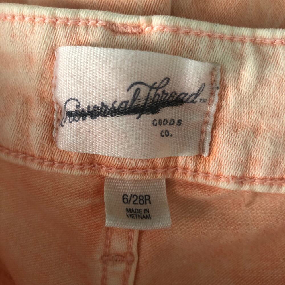Universal Thread High Rise Skinny Tie-Dye Yellow Orange Jeans Size 6 - Picture 2 of 12